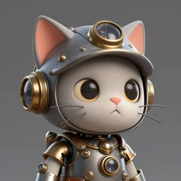 machine cat the assassin, cute, love death & robots, headshot, steampunk, unreal engine, highly detailed, c 4 d, houdini, smooth lines, white background, cinematic lighting, 8 k, artstation, concept art, sharp focus, illustration, aesthetic