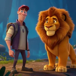 the lion king visits glados in the world of portal