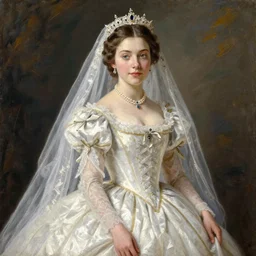 a beautiful painting of a young princess on her wedding day in 1 8 7 6, high qualiy, oil painting, clear, coherent, fancy, highly detailed