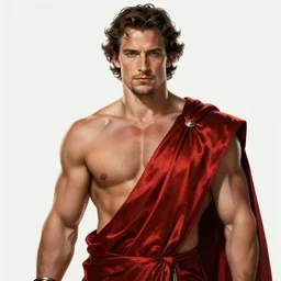 Henry Cavill is a Greek god, gorgeous, amazing, muscular, red silk, intricate, elegant  highly detailed, digital painting, artstation, concept art, sharp focus, illustration,