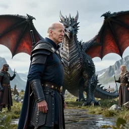 realistic still of joe biden as the dragonborn visiting whiterun, joe biden is the dragonborn, amazing details, 8 k, 8 5 mm, f. 1 4, beautiful composition