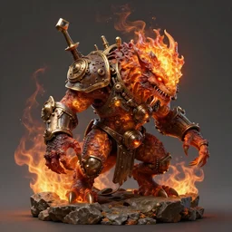 fire elemental, rocky creature, summon, steampunk, high fantasy, highly detailed, sharp focus, high fantasy, by rossdraws