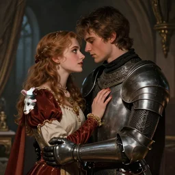 attractive arthur pendragon confesses his love to his attractive male knight, they are close to each other, in a quiet moment highly detailed, very intricate, cinematic lighting, by donato giancola and rossdraws and magali villenueve, featured on artstation
