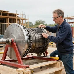 doc brown working construction, building a giant flux capaciator