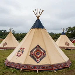 indigenous asian tents, traditional art, 8 k