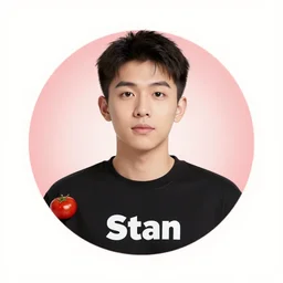 social media profile picture for a streamer and youtuber called Stan. He likes tomatoes