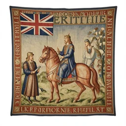 Brexit politican David Coburn on a medieval tapestry