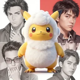 a psy type pokemon woolly :: by beeple by Raffaello Sanzi and Chao Teng Zhao :: centered, artstation, smooth, sharp focus, octane render, 3d:: overlay composition Yoji Shinkawa and Hyung-tae Kim