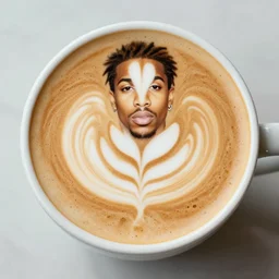 coffee foam art, wiz khalifa