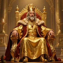 a king sitting on his royal chair, artstation, digital art, cinematic, golden n 5