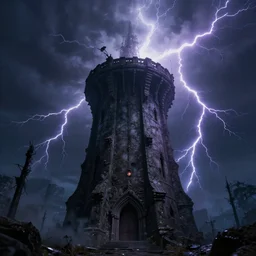 dark fantasy tower with lightnings pinterest 4 k