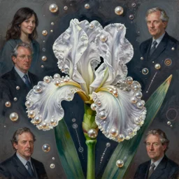 pearl iris inside digital chaos, norman rockwell, bao phan, bruce pennington, larry elmore, hyperrealistic oil painting on canvas, deep depth field, masterpiece, cinematic composition, hyper - detailed, hd