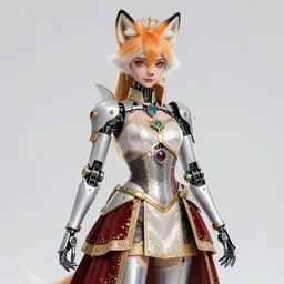 detailed realistic beautiful young groovypunk queen fox robot in full regal attire. face portrait. art nouveau, symbolist, visionary, baroque, giant fractal details. horizontal symmetry by zdzisław beksinski, iris van herpen, raymond swanland and alphonse mucha. highly detailed, hyper - real, beautiful
