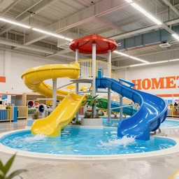 waterpark inside Home Depot