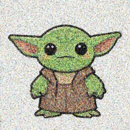 kawaii yoda, vector style