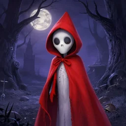 little red riding hood by tim burton, 8 k, digital art masterpiece,