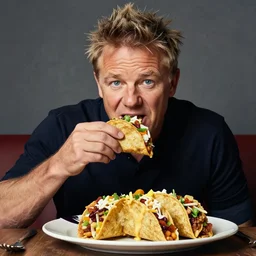 Gordon Ramsay eating an absurd amount of Taco Bell