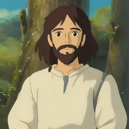 jesus of nazareth as a handsome anime man in the style of studio ghibli