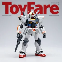 toyfare magazine cover of bounty hunter android figurine. limited edition. gunpla studio lighting. 3 5 mm f / 2. 8 macro lens. polaroid - w 7 6 8