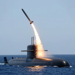 a nuclear submarine launching one missile