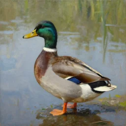a duck on the prowl oil painting ernest fuchs