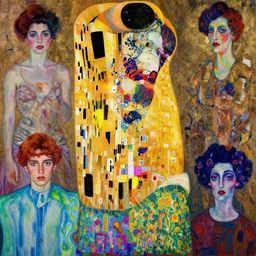 🙊, psychedelic, patterned skin, trending on artstation, photorealism!!, vibrant colors, digital art, in the style of harumi hironaka, gustav klimt, egon schiele, coby whitmore, david bates, monet, lisa frank, picasso.