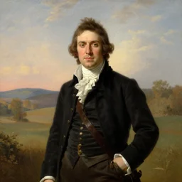 a portrait of a character in a scenic environment by John Frederick Kensett