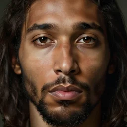 jesus by kehinde wiley and rembrandt. photorealistic facial features, portrait, detailed face, ultra high details, large, close - up.
