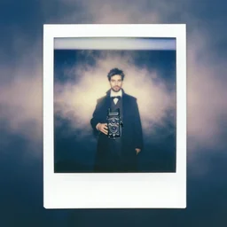 rasputin in mystic dream landscapr in the mist by beksinski, rolleiflex tlr, polaroid