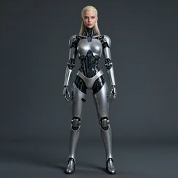 full body shot of Anya Taylor-Joy as a female cyborg, beautiful face, highly detailed, award winning fantasy art