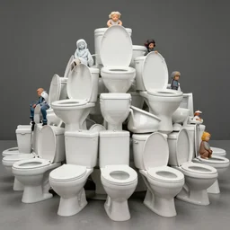 a pile of toilets, art by tarmo juhola, ivan laliashvili, james gurney, highly detailed, 4 k
