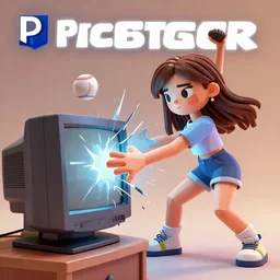 ps 1 cover art of a girl smashing a crt tv with a baseball, octane render, aesthetic, polygons