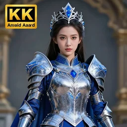 photo of a beautiful cute strong warrior queen wearing sapphire encrusted armour, highly detailed, 8 k, hdr, smooth, sharp focus, high resolution, award - winning photo