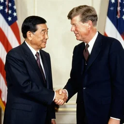 john fitzgerald kennedy and abe shinzo shake hands