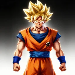 Greg manchess, Frank frazetta, SUPER SAIYAN GOKU, octane render, trending on artstation