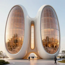 symmetry!! inside of a very tall monument by tim blandin and arthur haas and bruce pennington and john schoenherr, big pods, big windows architecture by zaha hadid, octane render, warm colour scheme, white, cinematic, scenery, cgsociety, modernism, futuristic, trending on artstation, sci - fi, high detail, high quality, close up angle, people walking