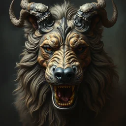 a portrait of cerberus, gatekeeper of hell, greek mythology, hades, hyper realistic, very detailed, in the style of greg rutkowski