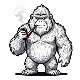 character portrait of bigfoot smoking a pipe, highly detailed, stylized, medium shot, vector line art, clean cel shaded vector art, by ross tron, lois van baarle, artgerm, helen huang, makoto shinkai, ilya kuvshinov, rossdraws