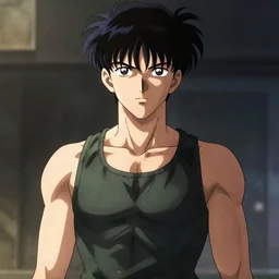 Ahri, multicam tank top, illustration by Takehiko Inoue, cinematic portrait
