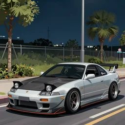 low riding jdm car, digital art