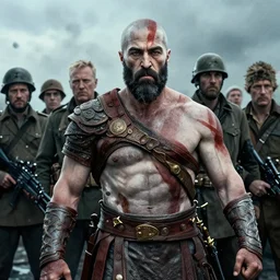 A shot from a Film about World War 2 starring Danny Devito as the God of War, by nuri iyem, james gurney, james jean, greg rutkowski, anato finnstark, infared photography, 8K, film render, WLOP, Artgerm, style of saving private ryan