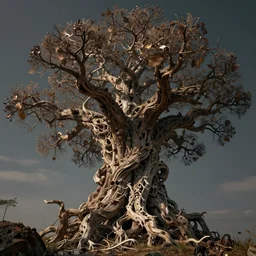 a colossal death tree taking life, exquisite, volumetric lighting, 8 k octane beautifully detailed render, post - processing, extremely hyper - detailed, intricate, epic composition, cinematic lighting, masterpiece, trending on artstation, stunning art by caravaggio, by craig mullins, beautiful cinematic light