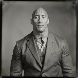A daguerreotype photograph of Dwayne The Rock Johnson