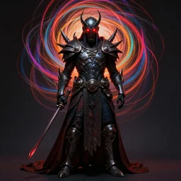 full body painted epic portrait, red sentinel glowing eyes, gloomhaven, matte painting concept art, midjourney, beautifully backlit, swirly vibrant color lines, fantastically gaudy, cinematic aesthetic octane render, 8 k hd resolution, by ilya kuvshinov and darius zawadzki and zdizslaw beksinski