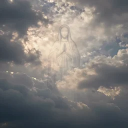 faint virgin mary outline blended into ☁ 🌫