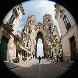 a lonely street of capri, epic professional digital art, fisheye lens, best on artstation, cgsociety, wlop, Behance, pixiv, astonishing, impressive, outstanding, epic, cinematic, stunning, gorgeous, much detail, much wow, masterpiece.