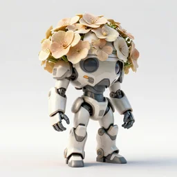 futuristic couroupita guianensis mecha cannonball tree body, sepals forming helmet, floral details, couroupita, 8 k hd resolution, barbatos gundam with floral inlay, bandai box art, star wars, makoto kobayashi, frank gehry, raymond swanland