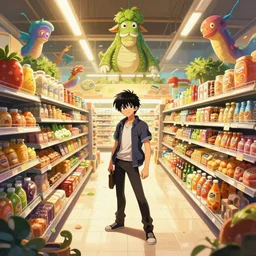 photo cartoon bd illustration comic manga painting of super market environement : 6 fantasy environement, digital painting, volumetric lighting : 1 artist bd enki bilal : 1 0 0
