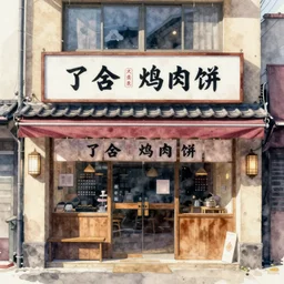 Tokyo storefront facade watercolors Yamane meat shop from Nippori district in the style Mateusz Urbanowicz,Albert Kiefer, digital art painting artstation global illumination GI AAA SSS
