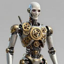 clockwork cyborg smiling billy joes, realistic shading, fine details, smooth, detailed, high quality 3 ds max render, concept art, peter mohrbacher, wlop, rhads, artgerm, magali villeneuve, alphones mucha